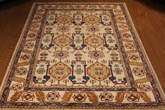 Fine Quality Handmade with Natural Wool Heriz Serapi Design RUST & CREAM COLORS