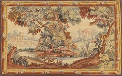 Vegetable Dye Antique Tapestries Rug Franch Hand-woven Wallhanging Kilim Rug 4×6