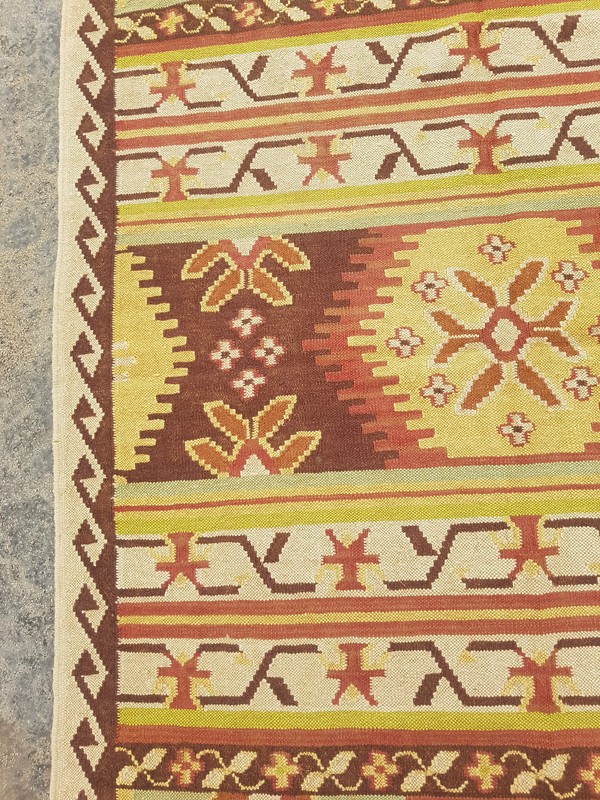 Vintage Traditional Handmade Tribal Oriental Muliticolor Wool Kilim Rug 4x2.5 ft gallery