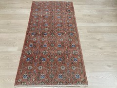 Red rug, Turkish rug, Vintage Rug, Handmade rug, Area rug, 3.1 x 6.6 ft