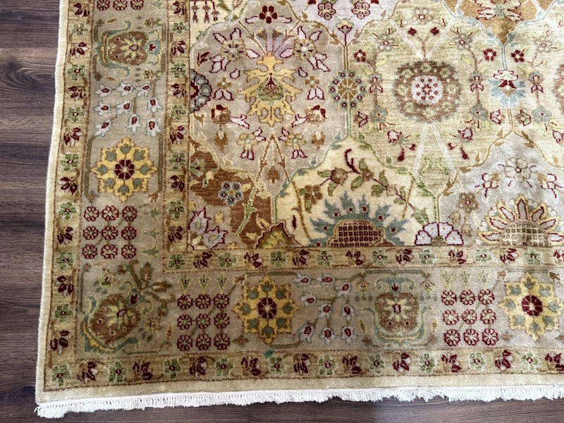 Indo Per'sian Rug 8x10, Indian Rug, Soft Wool Rug, Oushak Style Rug Handmade Rug gallery