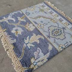 100% Wool Fringe Rug Hand Knotted Door Mat Small Mini Surya Zeus Sample India