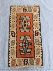 2×3 Vintage Afghan Flat Weave Terracotta Faded Kilim Rug Soft Pile Accent Rug