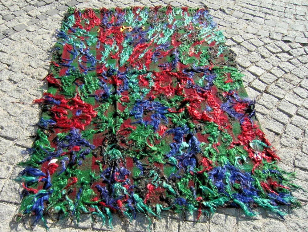 Vintage Shaggy Rug 50'' x 70'' Anatolian Nomadic Tulu Kilim Rug Home Decor Rug