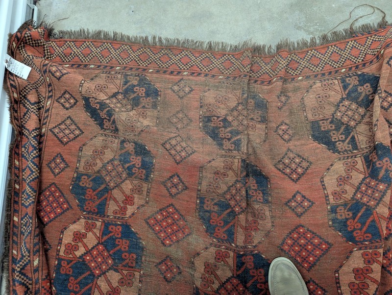 Antique (C. 1900) Afghan Turkmen Rig, 6'10" X 7', In Storage 60+ Years gallery