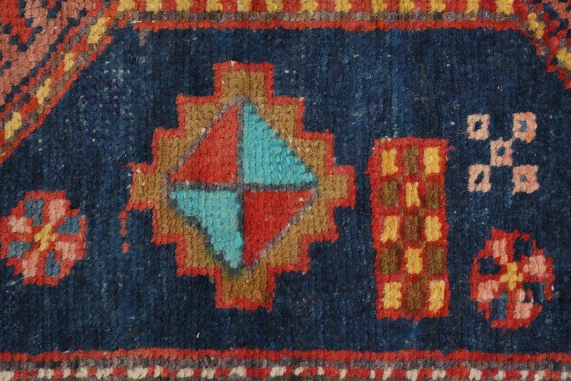 Vintage Geometric Rust Wool Hand-knotted 10 ft Runner Rug Tribal Carpet 4x10 gallery