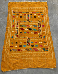 Vintage Traditional Handmade Moroccan Berber Wool Kilim Floor Rug 153×96 cm