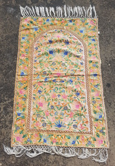 Vintage Hand Woven Kashmiri Velvet Chain Stich Kilim Rug Carpet 100×67 cm