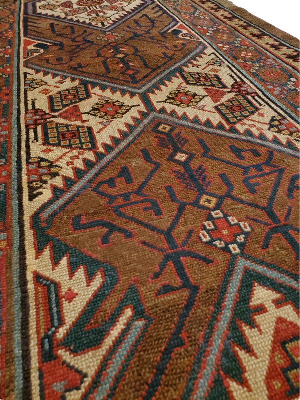 Hamedan Camel-Hair runner, Brown Ivory Lozenge Medallion - 3'0" x 11'4" gallery