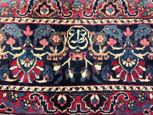 Stunning antique Hand made signed wool rug , 8'8" x 14'6 gallery