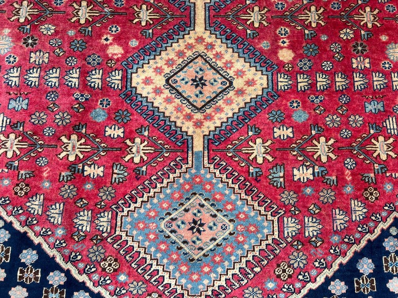 5x6'3 Ft Vintage Caucasian Handwoven Wool Geometric Floral Medallion Rug gallery