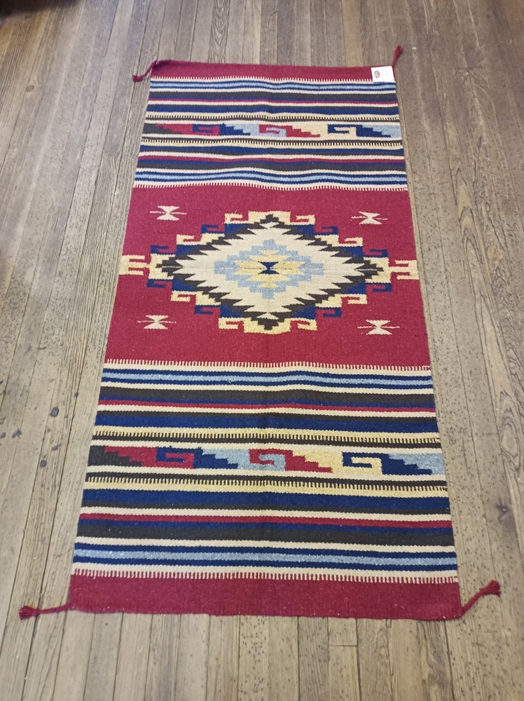 Handwoven Southwest Design Acrylic Rug; 32"x64"