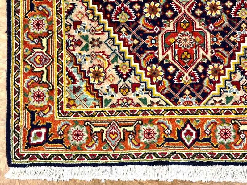 Vintage Hand Knotted Wool Area Rug 2x3 Navy Blue Tribal Oriental Boho Home Decor gallery