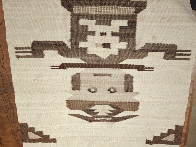 Vintage Peruvian Alpaca Wool Rug Hand Loomed Mid Century Rug 79 cm X 45 Cm gallery