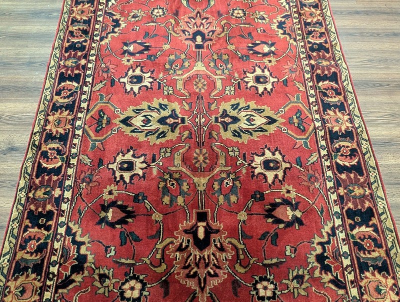 Indo Per'sian Sarouk Rug 6x9, Mahal Carpet, Wool, Allover Pattern, Red gallery