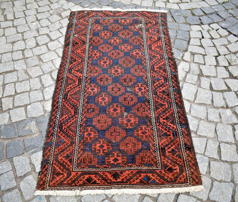 Fabulous Antique Rare Tribal Rug Collectors Piece Distressed Low Pile Tribal Rug gallery