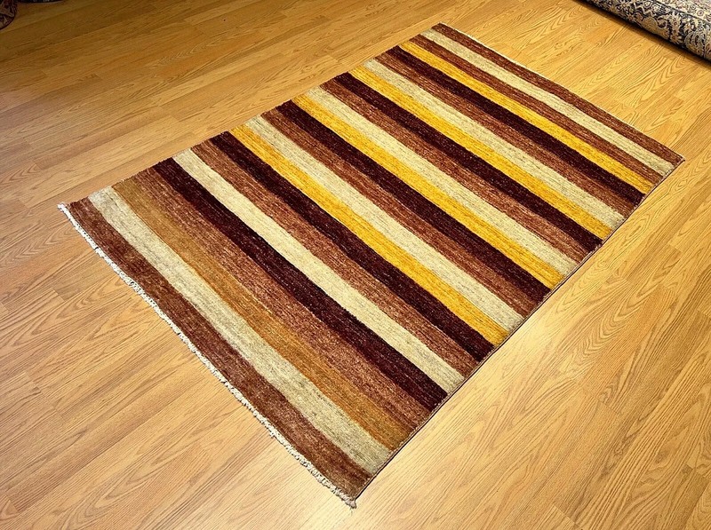 4 x 6 ft Hand knotted High Quality Vegetable Dyes Fine Natural Wool Gabbeh Rug gallery