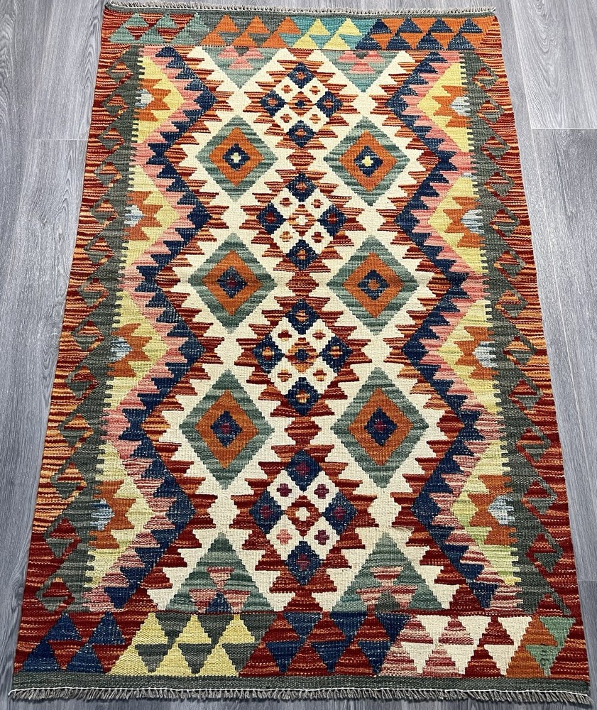 Vintage Kilim Traditional Hand Made Oriental Wool Kilim 5ftx3.2ft 160cmx102cm