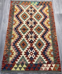 Vintage Kilim Traditional Hand Made Oriental Wool Kilim 5ftx3.2ft 160cmx102cm