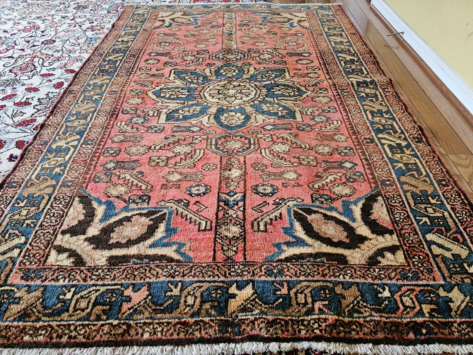 4.6 x 6.7 ANTIQUE KAZAK VINTAGE HERIZ RUG CAUCASIAN SERAPI OUSHAK SHIRVAN KULA gallery