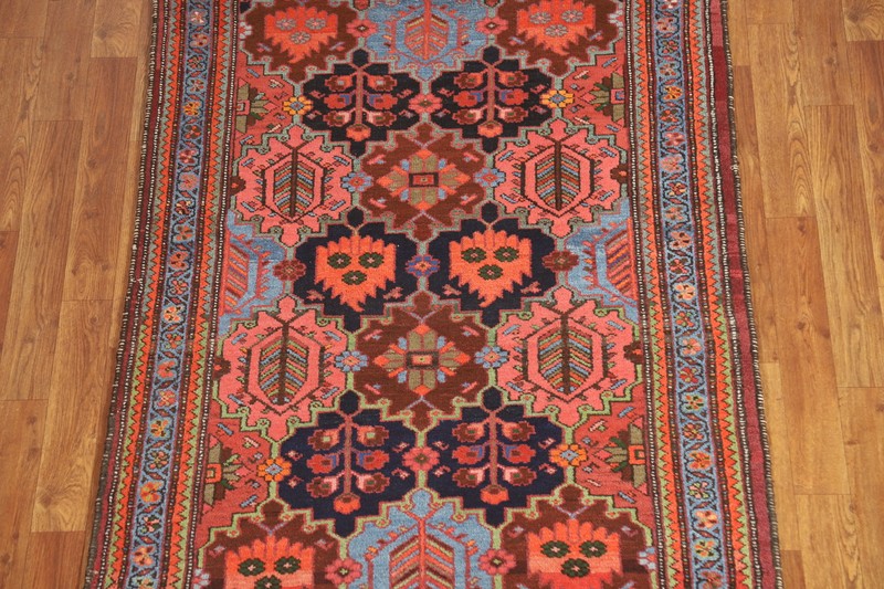 Vegetable Dye Wool Bakhtiari Runner Vintage Rug 3x10 Traditional Hand-made Rug gallery