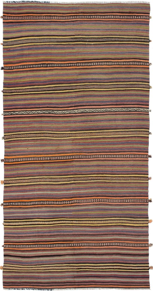 Vintage 4'11" x 10'1" Traditional Wool Hand Woven Oriental Area Rug