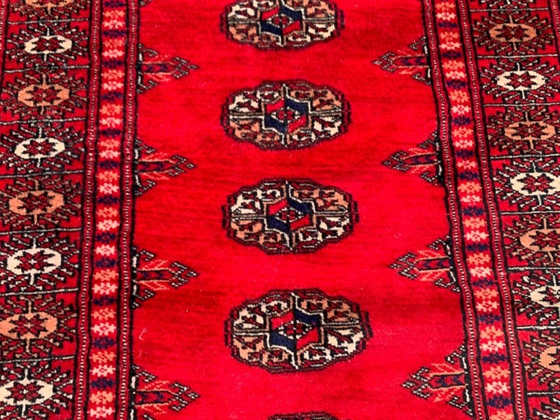 Vintage Afghan Bokhara, Wool Runner, Traditional Hallway Carpet 2x10 ft gallery