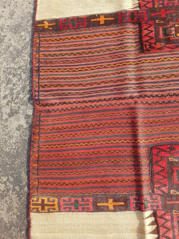 Vintage Hand Made Traditional Rug Oriental Wool Multicolor Carpet 177x99 cm gallery