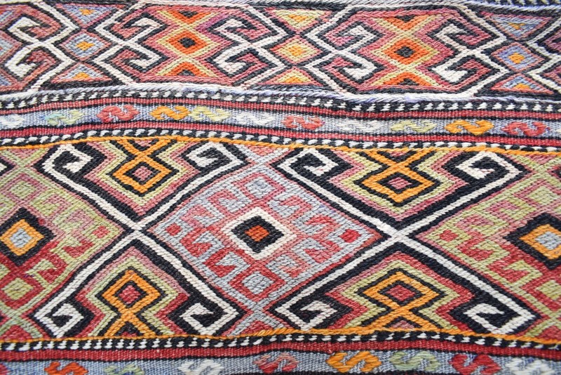 Vintage Turkish Rug 34'' x 32'' Anatolian Rug Fethiye Soumak Rug Wool Area Rug gallery