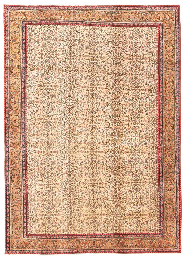 Vintage Hand-Knotted Area Rug 6'6" x 9'4" Traditional Oriental Wool Carpet