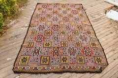 Turkish Kilim 61”x110” Handwoven Adana Cicim Kilim 157x280cm Vintage 5×9 Rug
