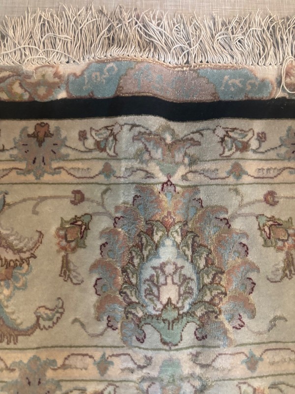 10.6x6.7. WOOL AND SILK HANDMADE RUG. CARPET .WITH SIGNATURE gallery