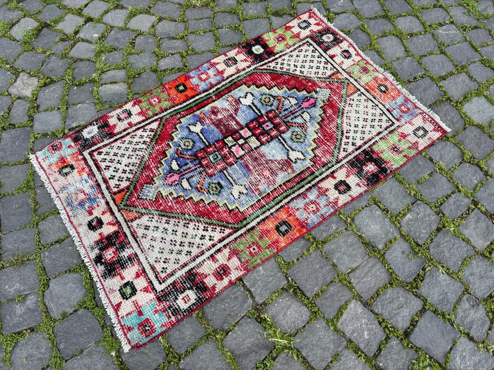 Wool rug, Area rug, Vintage rug, Turkish rug, Bohemian rug 2,3 x 3,8 ft
