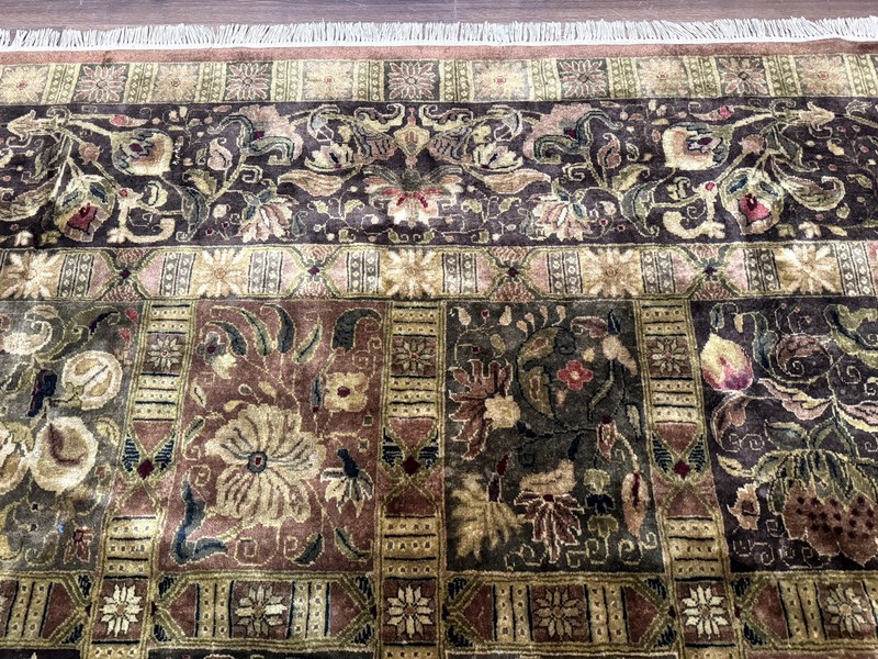 Indo Per'sian Rug 8.6 x 12 Panel Design Vintage Soft Wool Pile Multicolor gallery