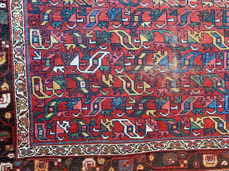 An Antique Decorative Worn Out Genuine Kurd Bidjar Rug gallery