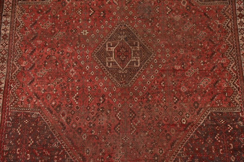 Pre-1900 Tribal Kashkoli/ Abadeh Vegetable Dye Handmade Antique Rug Carpet 6'x8' gallery