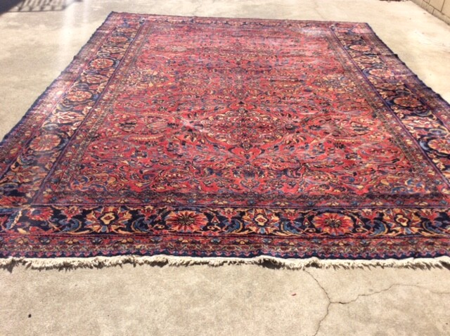 ANTIQUE ORIENTAL RUG CIRCA 1920 HAND KNOTTED WOOL 13' X 11' gallery