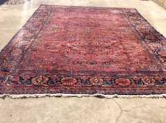 ANTIQUE ORIENTAL RUG CIRCA 1920 HAND KNOTTED WOOL 13′ X 11′