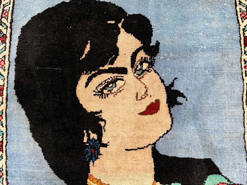 SMALL ANTIQUE ORIENTAL RUG HAND-KNOTTED VINTAGE handmade fine art portrait 2x2 gallery