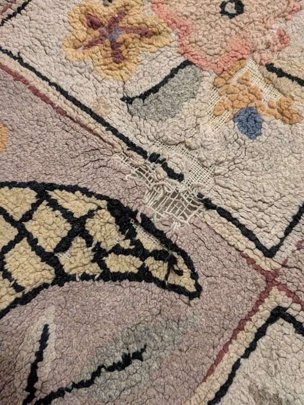 1920's American made hand hooked wool pictorial rug gallery