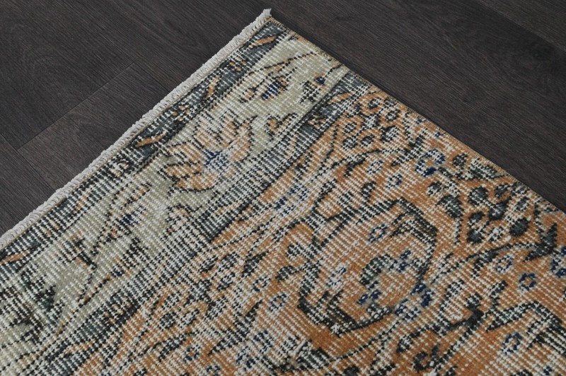 Vintage Turkish Runner Rug 2x9ft Wool Anatolian Handmade Hallway Oushak ORANGE gallery