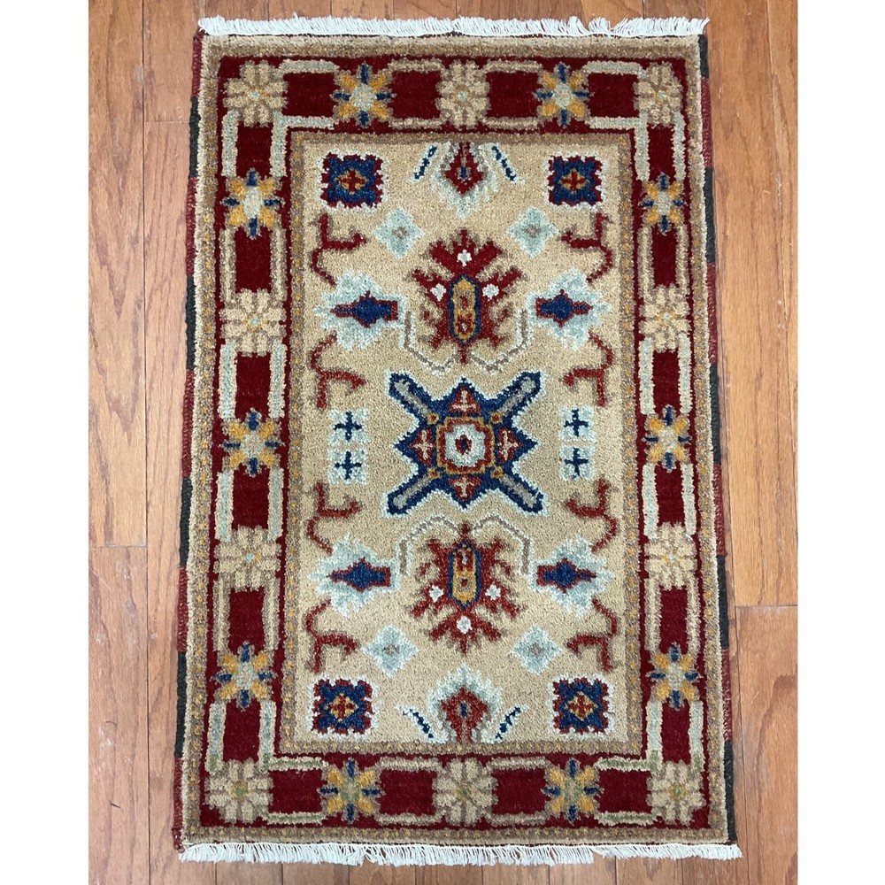 Handmade Indo Kazak Wool Rug 2' X 3'