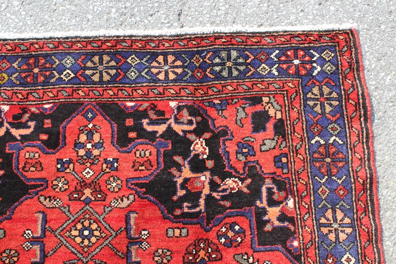 Medallion Floral Vintage Afghan 4' 7" x 7' 10" Orange Handmade Area Rug gallery
