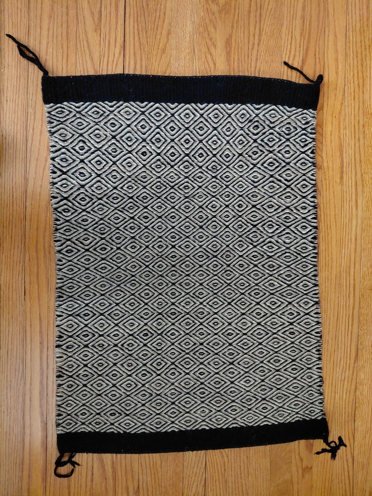 Vintage 2 Sided Two Face Navajo Rug Saddle Blanket Two Grey Hills