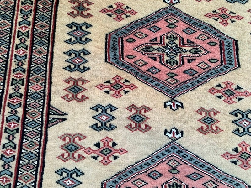 Vintage Afghan Hand-Knotted: Bokhara Wool Area Rug, Traditional Carpet (3x4 ft.) gallery
