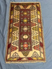 Antique Turkish Rug 2’9×4’10 – Hand Knotted Wool Low Pile Accent Area Decor Rug