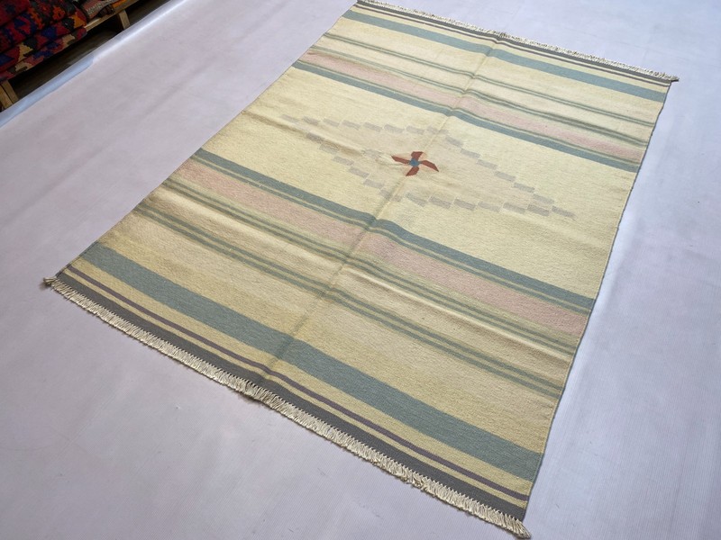 4x6 ft Handwoven Geometric Turkish Oriental Traditional Bedroom Office Kilim Rug gallery