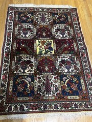 Stunning Handmade Bakhtiari Garden Panel Rug With Peacocks 5’1×3’8 MINT