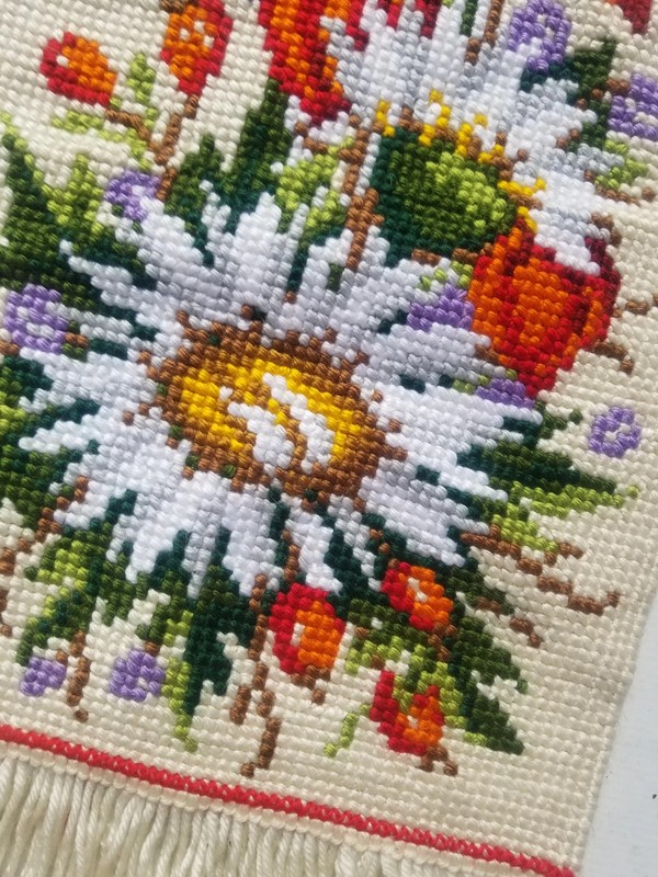Vintage French Handmade Floral Multicolor Wool Wall Hanging Tapestry 1.9x1.2ft gallery