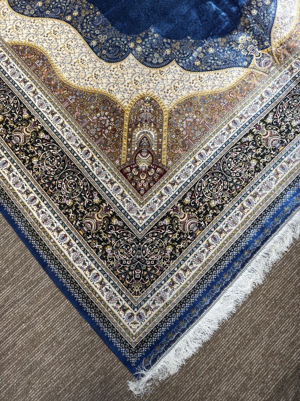 Large 8x11 Ft Blue Oriental Silk Area Rug High Quality Carpet Living Room Decor gallery
